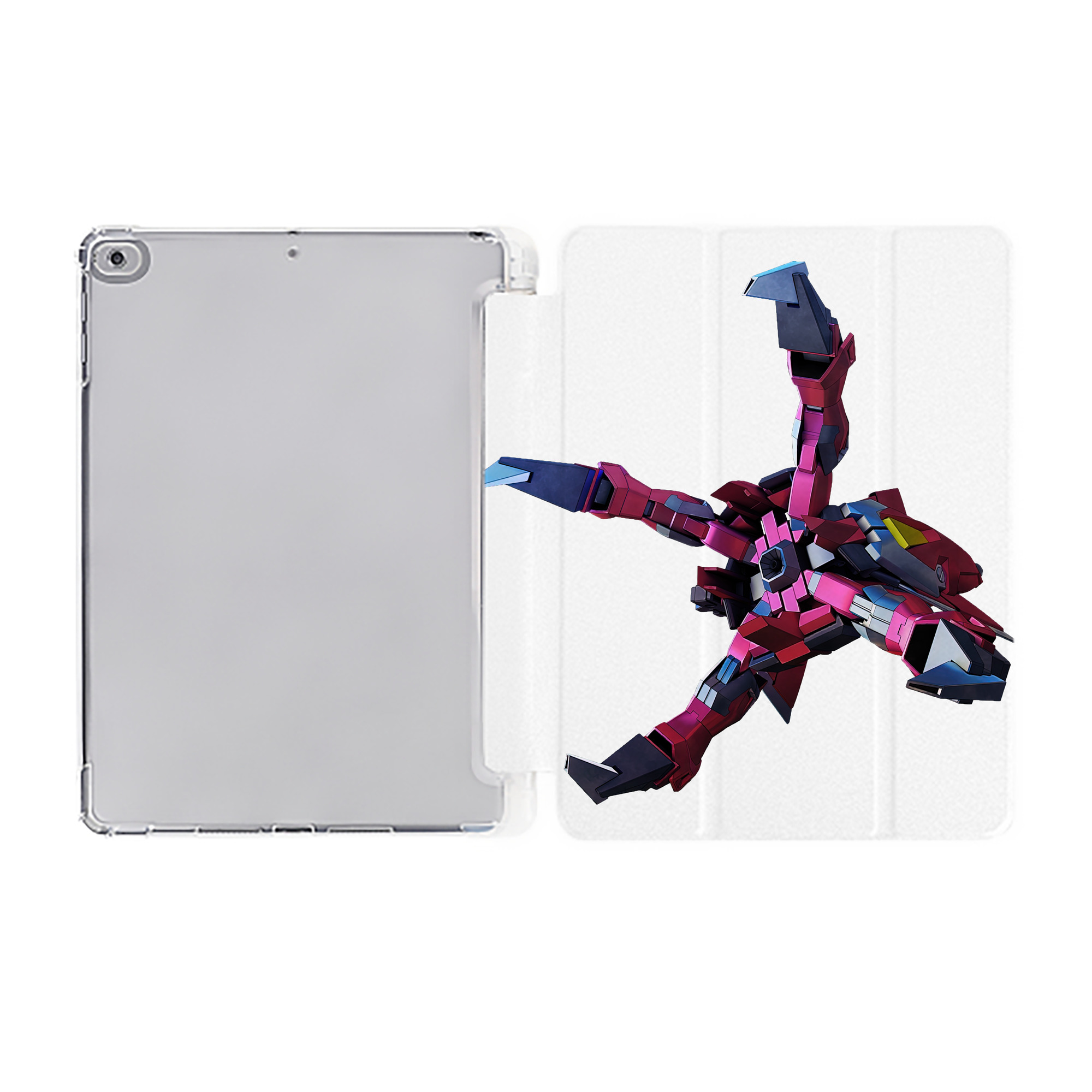 （画像用） 機動戦士ガンダム Mobile Suit Gundam IPad ケース ペン収納付き 三つ折りスタンド PUレザー×シリコン 対応機種9.5/10.5/10.9インチ